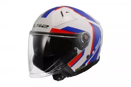 LS2 OF603 INFINITY II FOCUS capacete aberto para motociclistas WH.BL RED-06 L-1