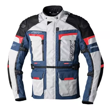 RST Pro Series Adventure X CE srebrna/tamnoplava/crvena XL tekstilna motociklistička jakna - 102409-DBLU-46