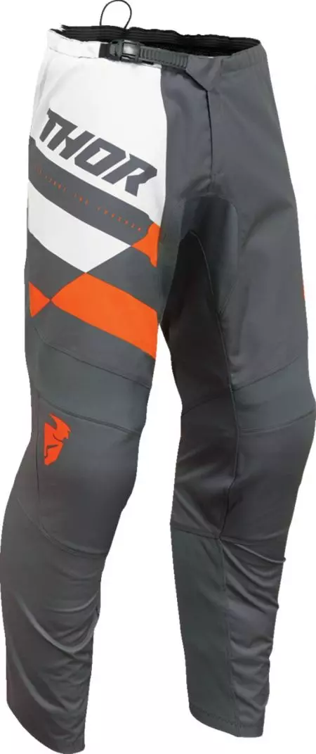 Spodnie cross enduro Thor Sector Checker szary pomarańczowy 32-1