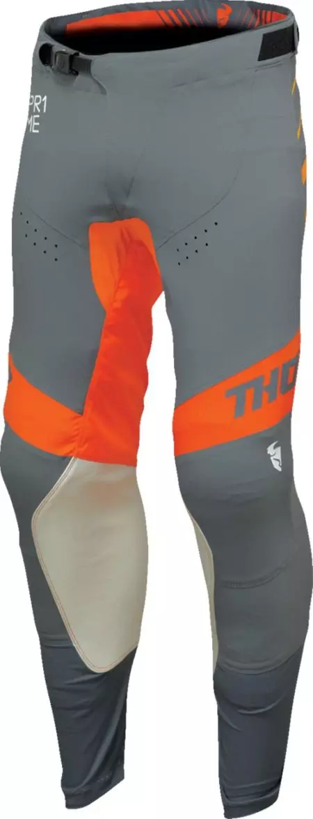 Spodnie cross enduro Thor Prime Analog szary pomarańczowy 32-1