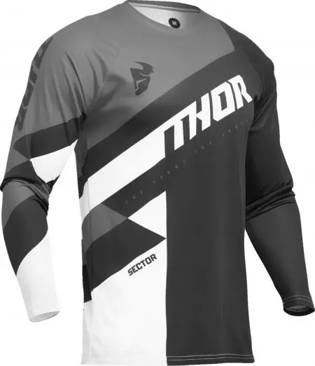 Koszulka bluza cross enduro Thor Sector Checker dziecięcy czarny szary M-1