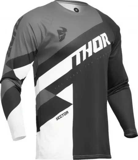 Camisola de cross enduro Thor Sector Checker para criança preto cinzento M-2