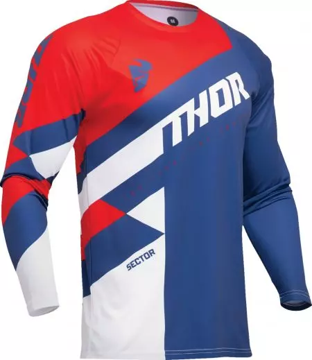 Koszulka bluza cross enduro Thor Sector Checker dziecięcy niebieski czerwony M-1