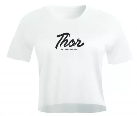 Koszulka T-Shirt Thor Script Crop damska biały M-1