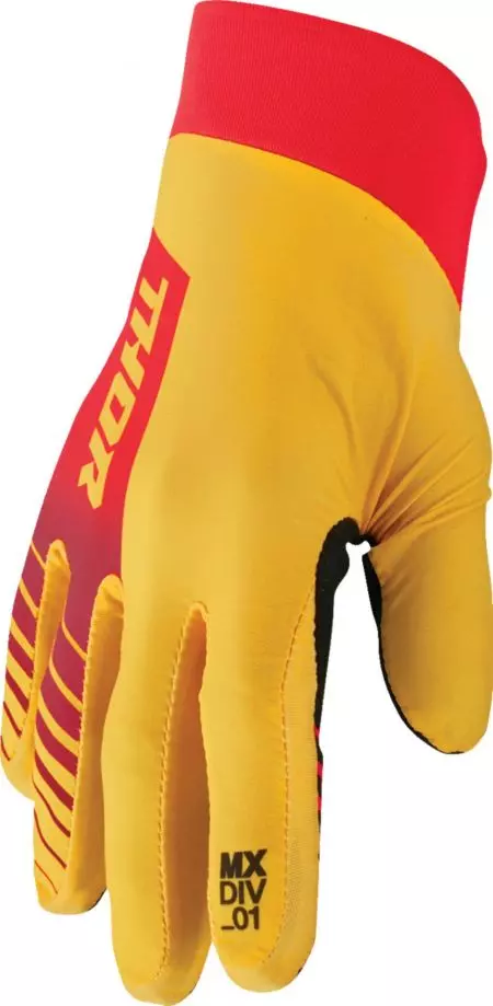 Rękawice cross enduro Thor Agile Analog żółty czerwony L-1