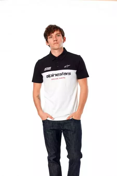 Koszulka polo Alpinestars Paddock biały czarny L-3