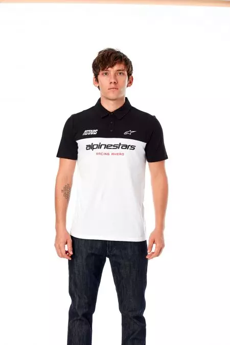 Koszulka polo Alpinestars Paddock biały czarny L-6