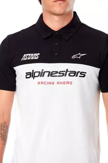 Koszulka polo Alpinestars Paddock biały czarny L-7