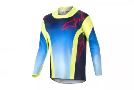 Koszulka bluza cross enduro dziecięca Alpinestars Youth Racer Hoen żółty niebieski XL - 3778224-525-XL