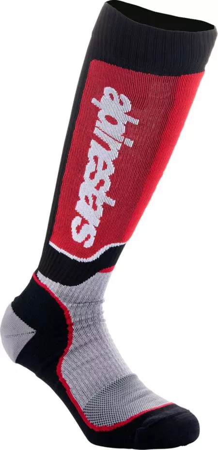 Alpinestars MX Youth čarape za djecu crno crveno sivo M/L - 4742324-1215-ML
