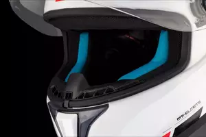 Motociklistička kaciga koja pokriva cijelo lice MT kacige FF106B Targo S Solid A0 biserno sjajno bijela S-12
