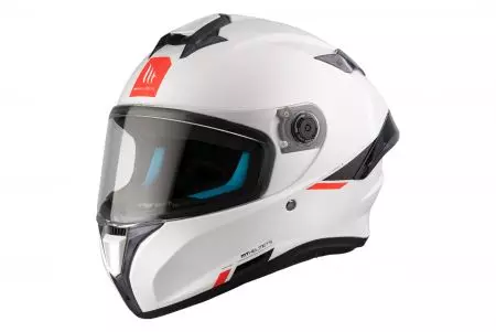 Motociklistička kaciga koja pokriva cijelo lice MT kacige FF106B Targo S Solid A0 biserno sjajno bijela S-1