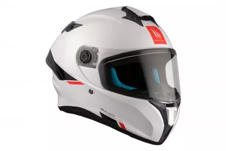Motociklistička kaciga koja pokriva cijelo lice MT kacige FF106B Targo S Solid A0 biserno sjajno bijela S-7