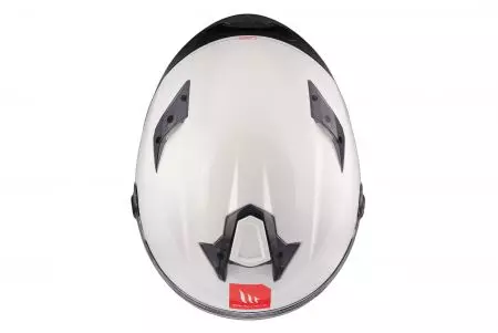 Motociklistička kaciga koja pokriva cijelo lice MT kacige FF106B Targo S Solid A0 biserno sjajno bijela S-9