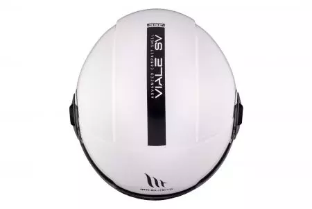 MT Helmets OF502SV B Viale SV S Solid A0 capacete aberto para motociclistas branco brilhante L-9