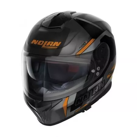 Nolan N80-8 Wanted N-Com 73 motociklistička kaciga koja pokriva cijelo lice crna/mat/narančasta/siva L-1