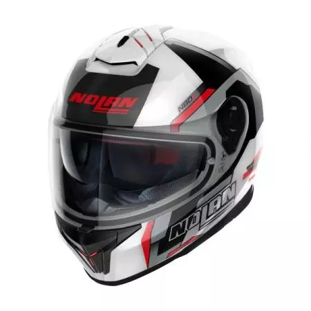 Nolan N80-8 Wanted N-Com 75 motociklistička kaciga koja pokriva cijelo lice bijela/crvena/plava/srebrna XS-1