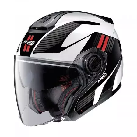 Nolan N40-5 06 Crosswalk N-Com 35 capacete aberto para motociclistas branco/preto/vermelho L-1