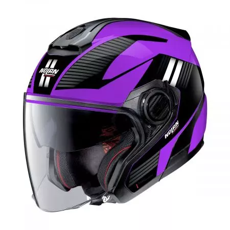Nolan N40-5 06 Crosswalk N-Com 37 capacete aberto para motociclistas branco/preto/roxo L-1