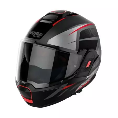 Nolan N120-1 Nightlife N-Com 25 motociklistička kaciga koja pokriva cijelo lice crna/crvena/mat/srebrna/siva L-1
