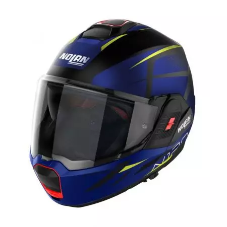 Nolan N120-1 Nightlife N-Com 28 preto/mate/azul/amarelo capacete de motociclista L-1