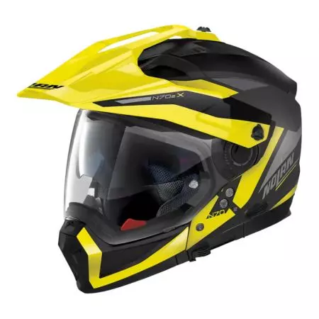 Nolan N70-2 X 06 Stunner capacete de motociclista N-Com 51 preto/mate/amarelo L-1