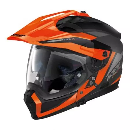 Kask motocyklowy szczękowy Nolan N70-2 X 06 Stunner N-Com 52 czarny/matowy/pomarańczowy XS-1