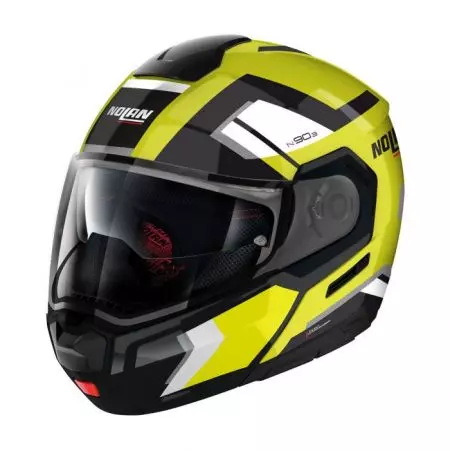 Nolan N90-3 06 Lighthouse N-Com 48 capacete de queixo para motociclistas branco/preto/prata/amarelo L-1