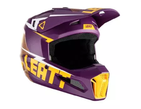 Kask motocyklowy cross enduro Leatt 3.5 Junior V23 Helmet Indigo fioletowy żółty L - 1023011601