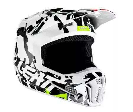 Kask motocyklowy cross enduro Leatt 3.5 Junior V23 Helmet Zebra czarny biały M - 1023011700