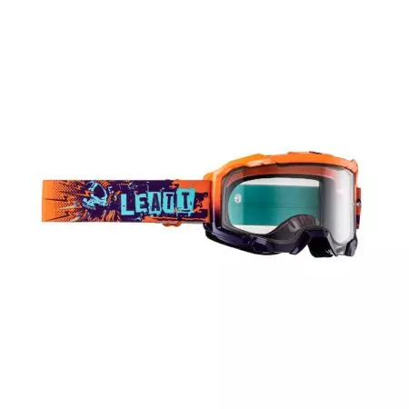 Óculos de proteção para motociclistas Leatt Velocity 4.5 Orange Clear fluo blue 83% vidro transparente - 8024070550