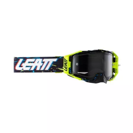 Leatt Velocity 6.5 Lime Light Grey óculos de motociclismo preto amarelo fluo vidro fumado espelho cinzento 58% - 8024070170
