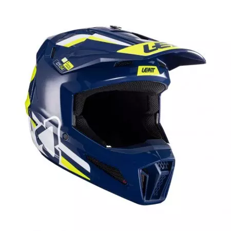 Capacete Leatt Moto 3.5 Junior V24 capacete de motociclismo cross enduro azul marinho amarelo fluo branco M - 1024060620