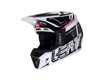 Capacete de motociclismo Leatt Moto 7.5 V24 cross enduro + kit de óculos Velocity 4.5 preto branco vermelho M-2