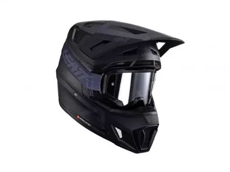 Capacete de motociclismo Leatt Moto 7.5 V24 cross enduro + óculos de proteção Velocity 4.5 Kit Stealth preto M-1