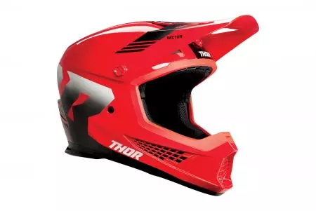 Kask motocyklowy cross enduro Thor Sector 2 Carve Helmet czerwony biały L-1