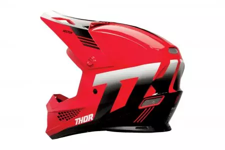 Kask motocyklowy cross enduro Thor Sector 2 Carve Helmet czerwony biały L-3
