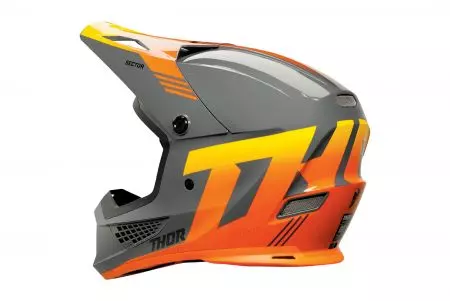 Kask motocyklowy cross enduro Thor Sector 2 Carve Helmet szary pomarańczowy L-4