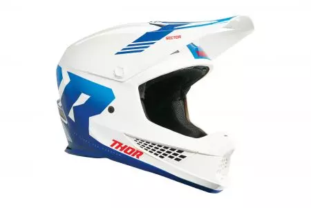 Kask motocyklowy cross enduro Thor Sector 2 Carve Helmet biały niebieski L-1