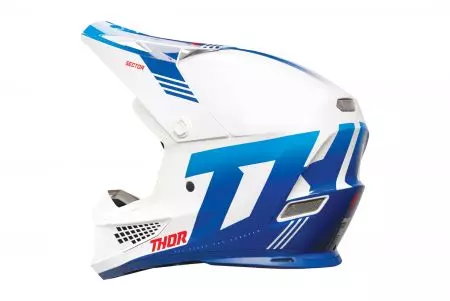 Kask motocyklowy cross enduro Thor Sector 2 Carve Helmet biały niebieski L-4