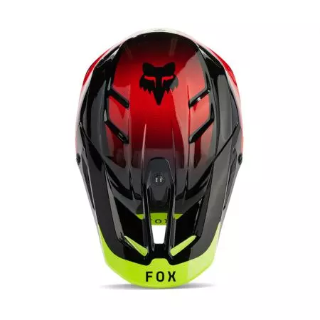 Capacete de motociclista Fox V3 Revise Vermelho Amarelo L-3