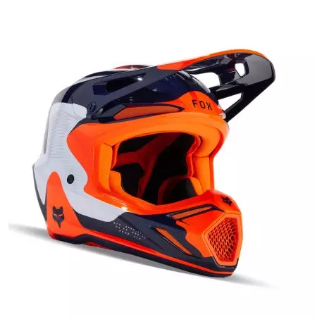 Fox V3 Revise Navy Orange S kaciga za motocikle-2