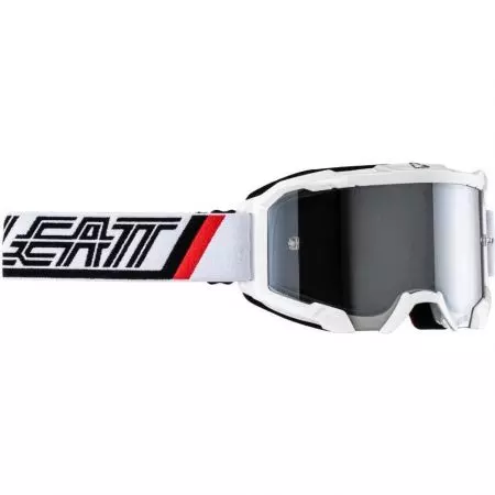 Óculos de proteção para motociclistas Leatt Velocity 4.5 Iriz White Silver 50% - branco preto vermelho vidro prata espelho - 8024070490
