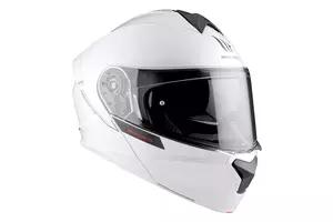 Kask motocyklowy szczękowy MT Helmets FU935SV Genesis SV Solid A1 połysk biały XS-7