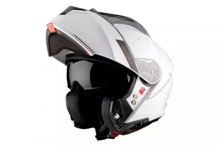 Kask motocyklowy szczękowy MT Helmets FU935SV Genesis SV Solid A1 połysk biały XXL-1