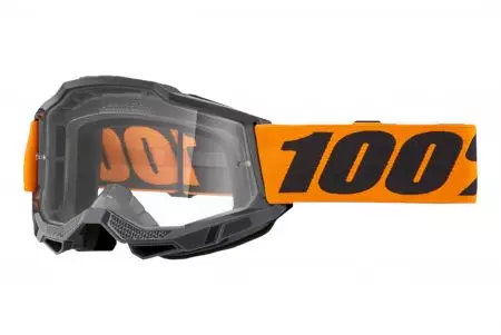Gogle motocyklowe 100% Procent model Accuri 2 czarny pomarańczowy szybka przeźroczysta-1