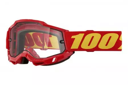 Motorističke naočale 100% Percent model Accuri 2 Moto crveno žuto staklo duplo prozirno-1