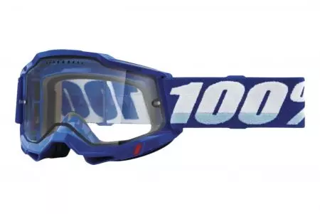 Óculos de proteção para motociclistas 100% Percentagem modelo Accuri 2 azul branco transparente lente dupla-1