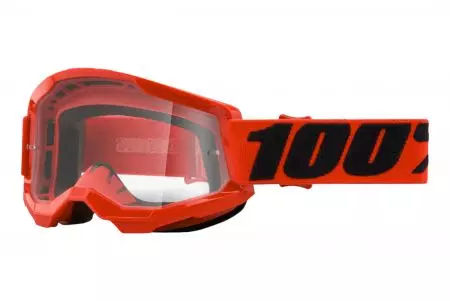 Óculos de proteção para motociclistas 100% Percentagem modelo Strata 2 vermelho vidro transparente-1