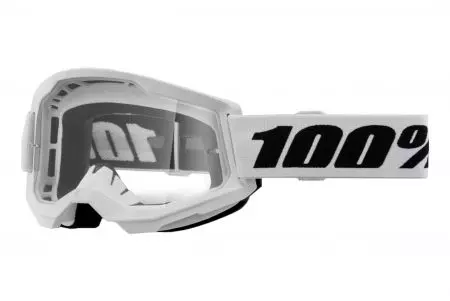 Gogle motocyklowe 100% Procent model Strata 2 Everest biały szybka przeźroczysta-1
